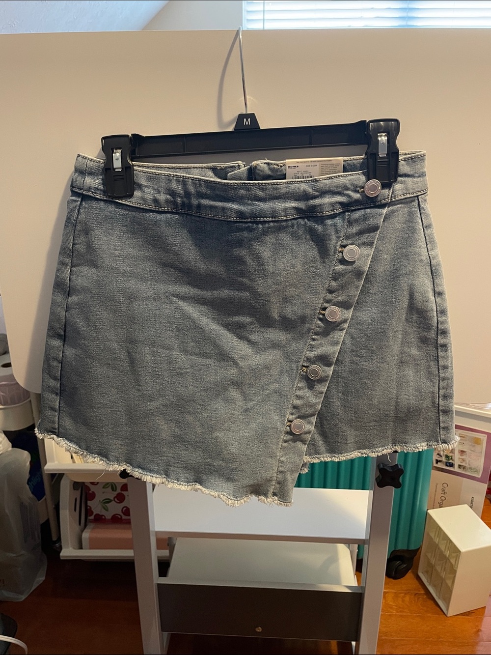 Kohl's Light Blue Button-Front Denim Skort